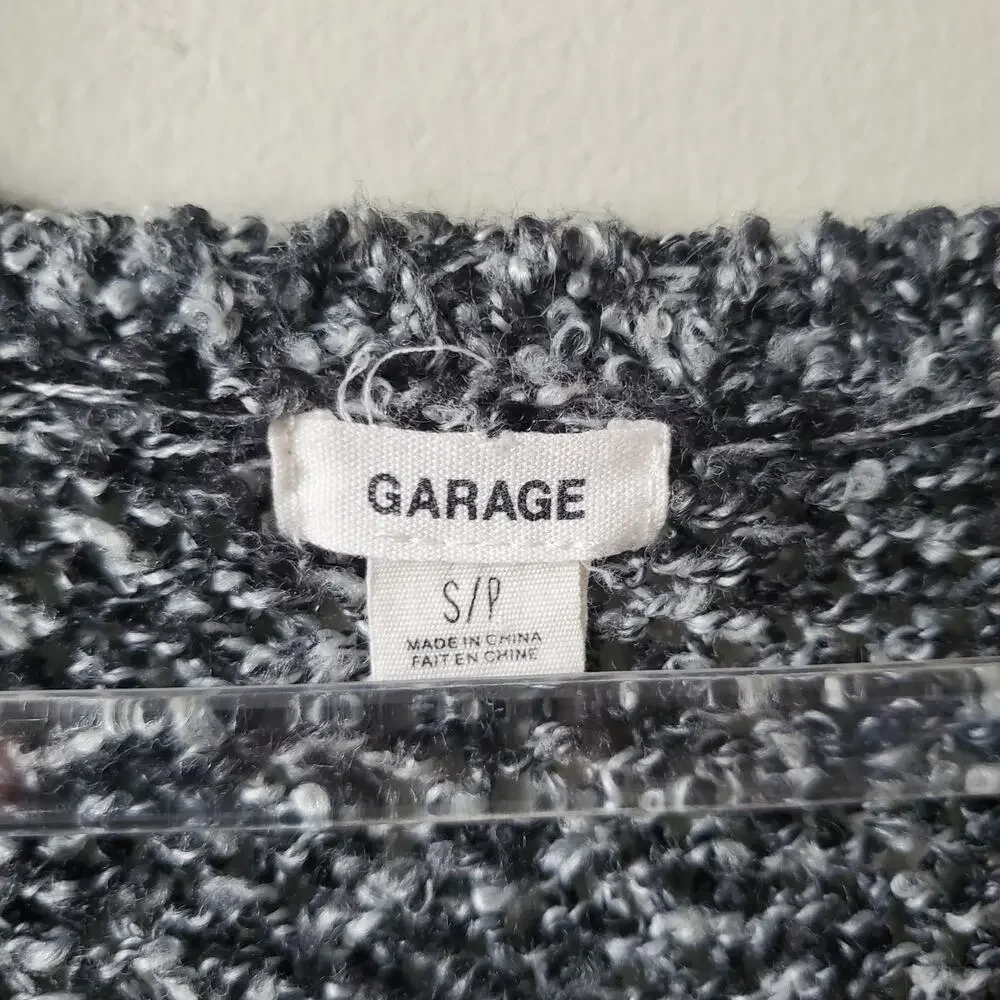 Women Garage Gray Marled V Neck Sweater S Scandi Minimal Classic Cozy Casual